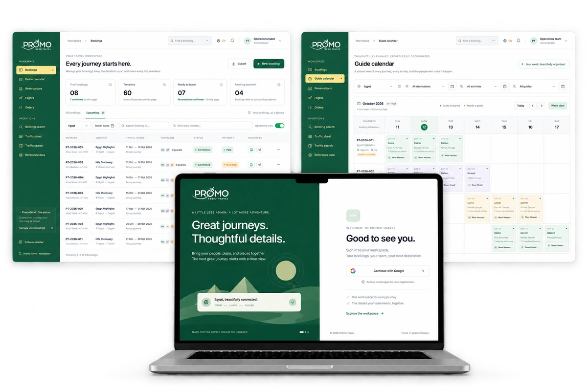Promo Travel application mockup
